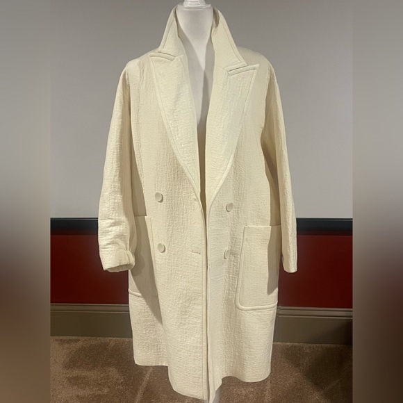 Zara Jackets & Coats Zara Cream Oversized Coat Small Worn Only Once